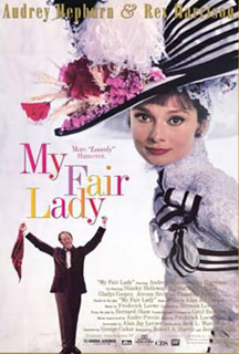 
       <p> A snobbish phonetics professor agrees to a wager that he can take a flower girl and make her presentable in high society.<br><br>
       Musical Drama (USA) Director: George Cukor<br>
		Writers: Alan Jay Lerner (book), (screenplay) George Bernard Shaw<br> (from a play by Bernard Shaw)<br>
		<b>Stars: Audrey Hepburn, Rex Harrison, Stanley Holloway</b></br></p>